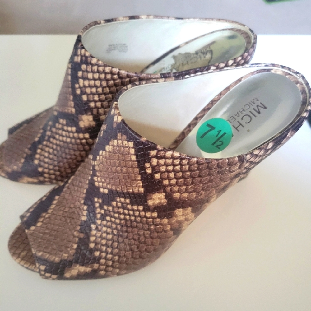 Michael Kors snakeskin mules